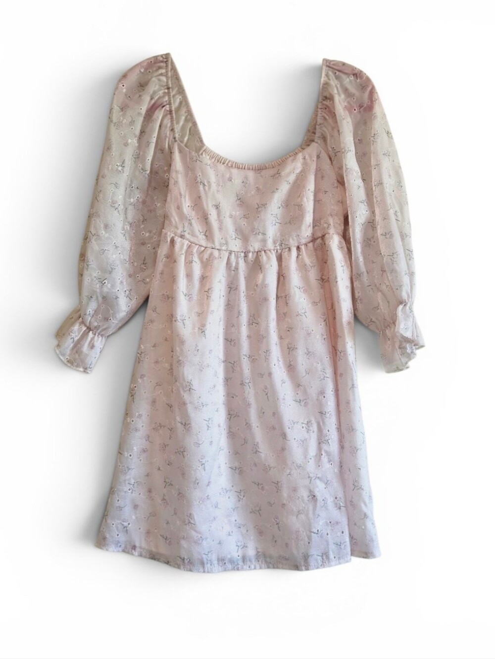 Thirty / Thirty Women's Pink Puff-Sleeve Mini Dress Size L